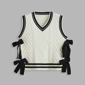 Cider V-NECK KNIT BOWTIE VEST X-Small New with tags XS NWT